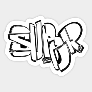 Super graffiti white Sticker